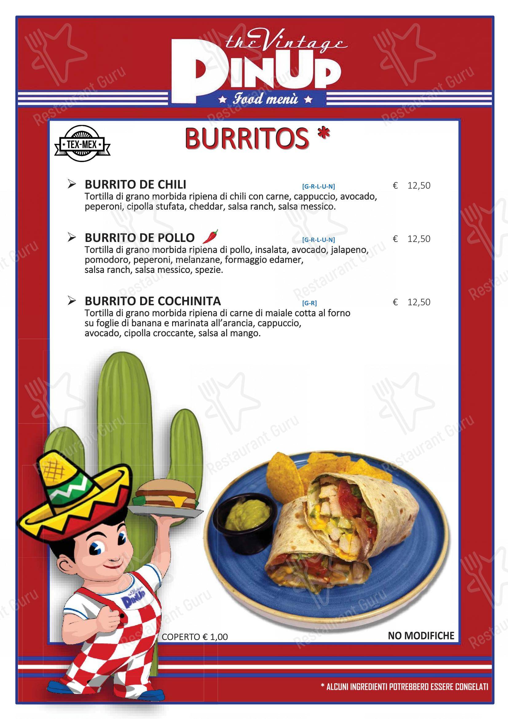 Menu per PinUp Pub in Volpago del Montello