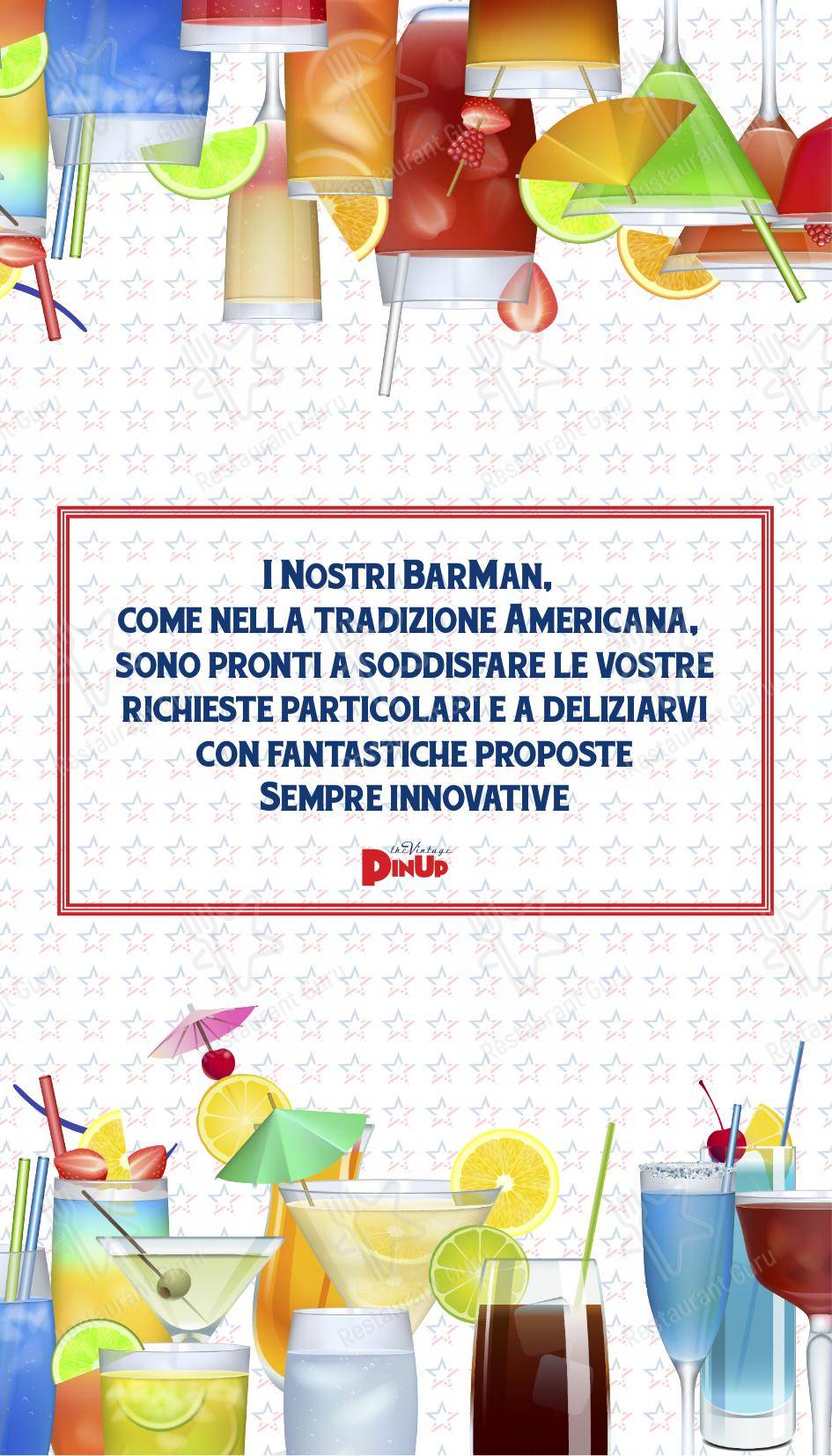 PinUp Pub in Volpago del Montello - Menu bar