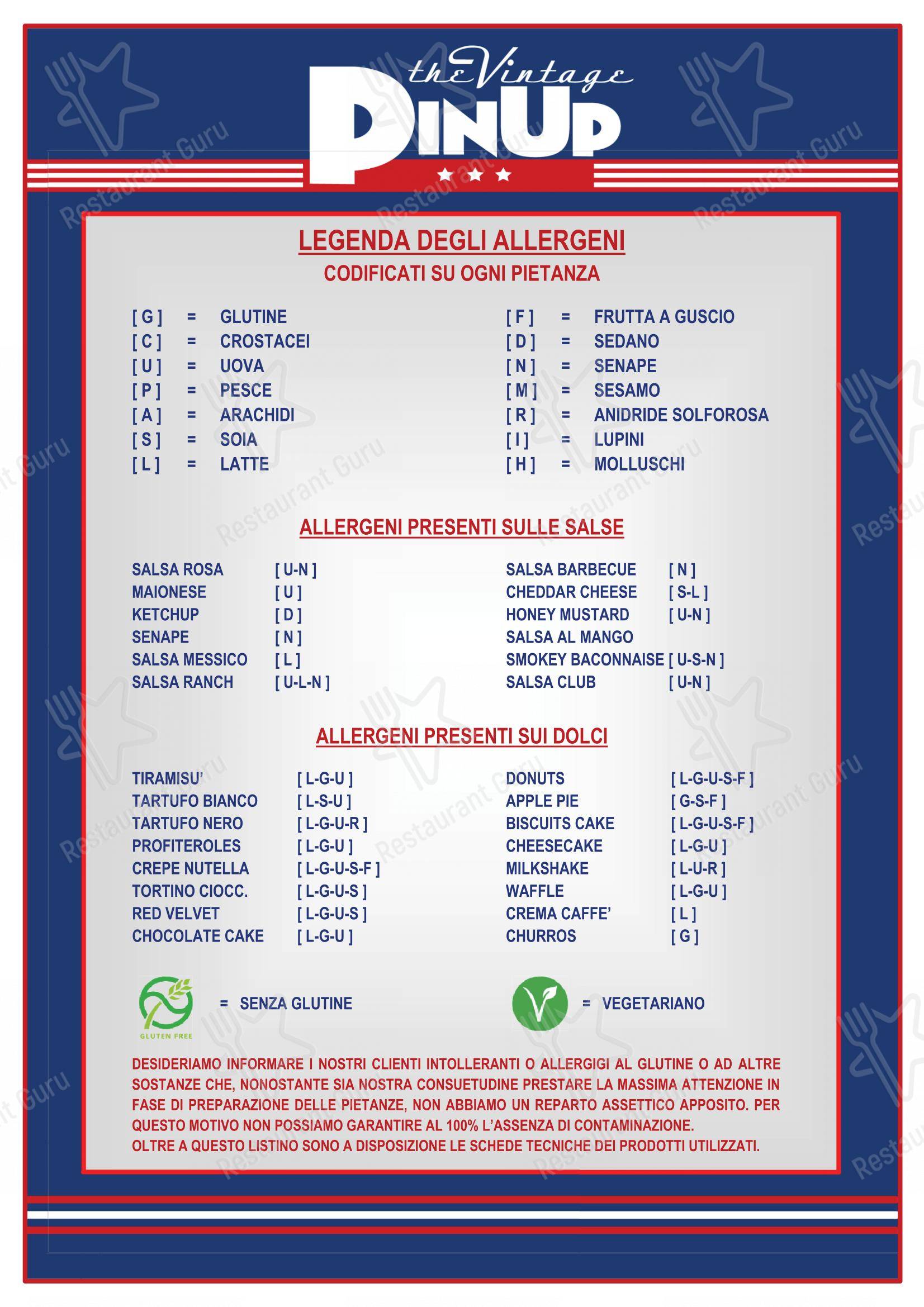 Menu per PinUp Pub pub & bar