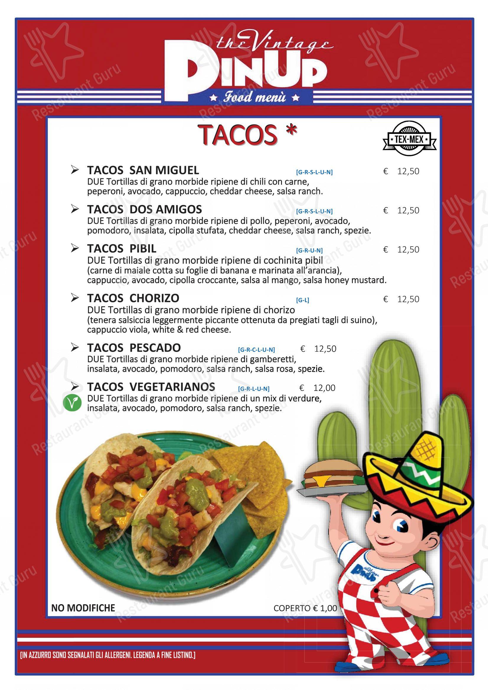 Menu per PinUp Pub pub & bar