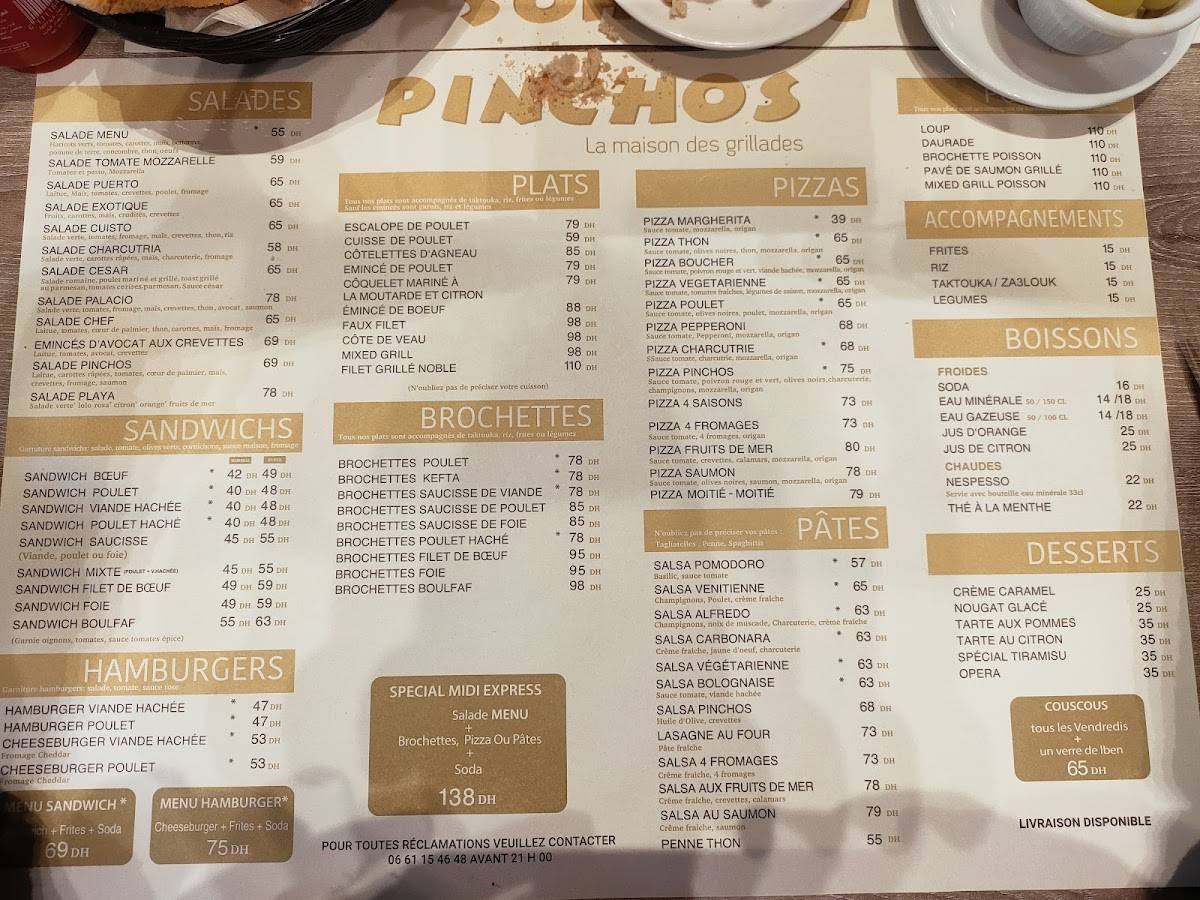Menu de Pinchos