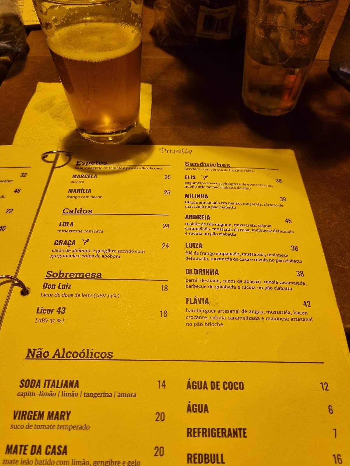 Pinella Bar cardápio