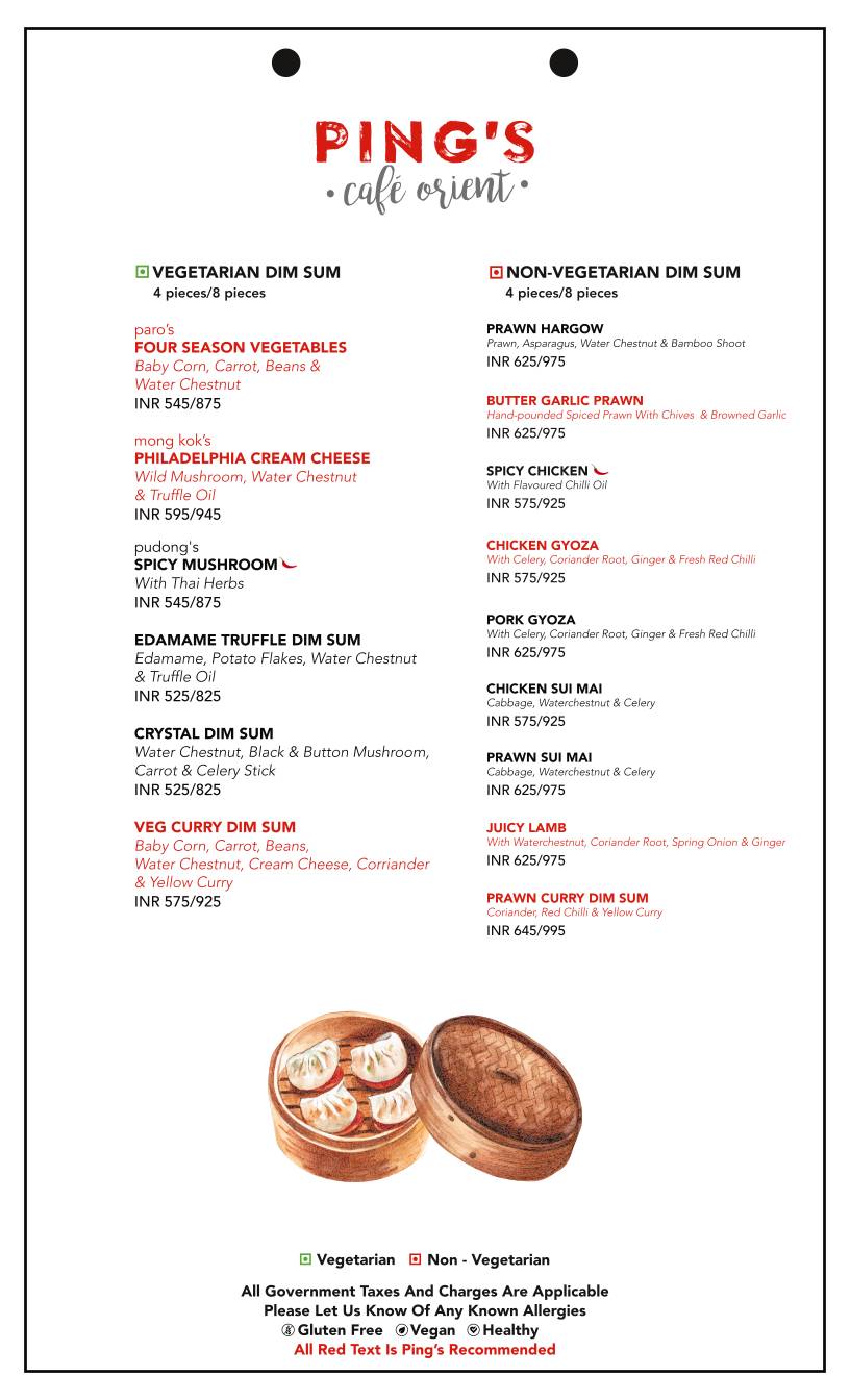 Ping's Cafe Orient menu