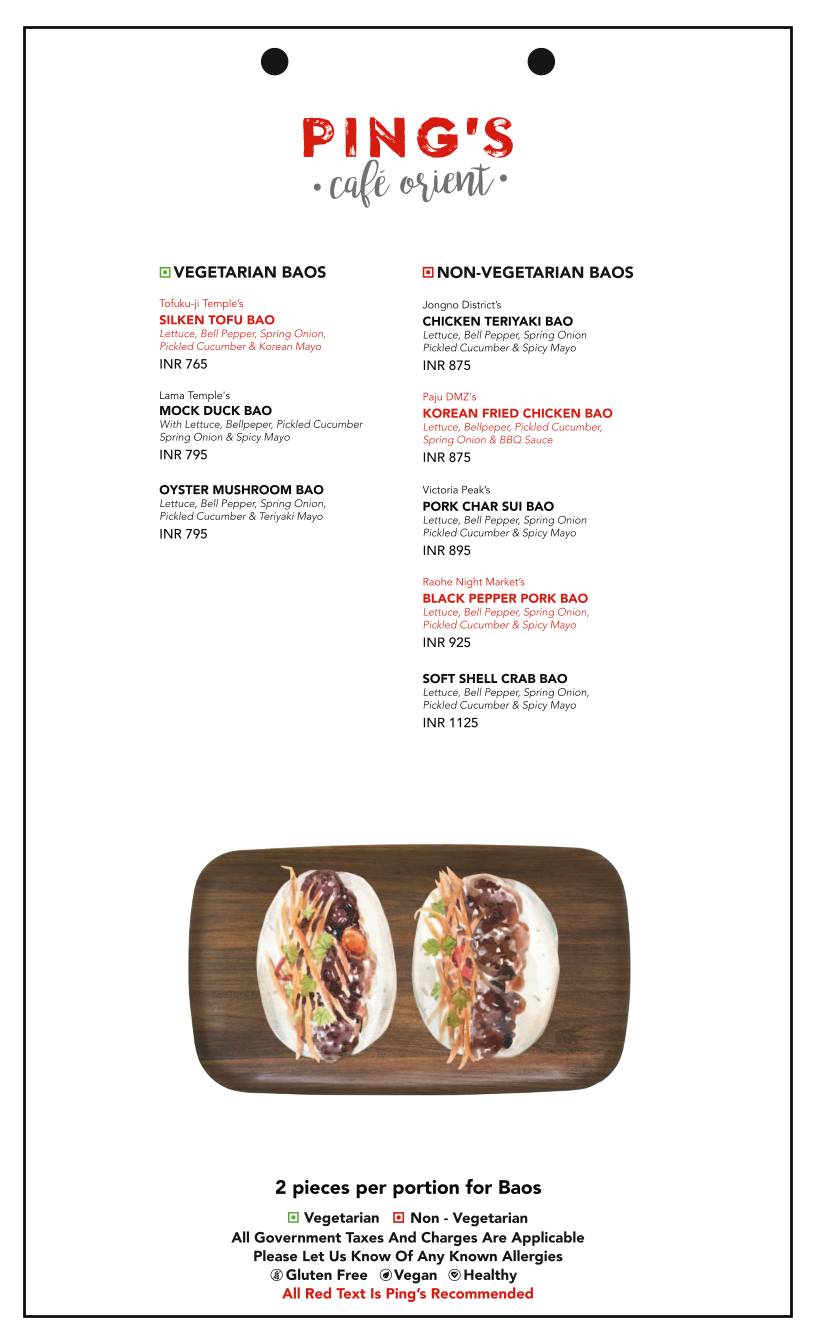Ping's Cafe Orient menu