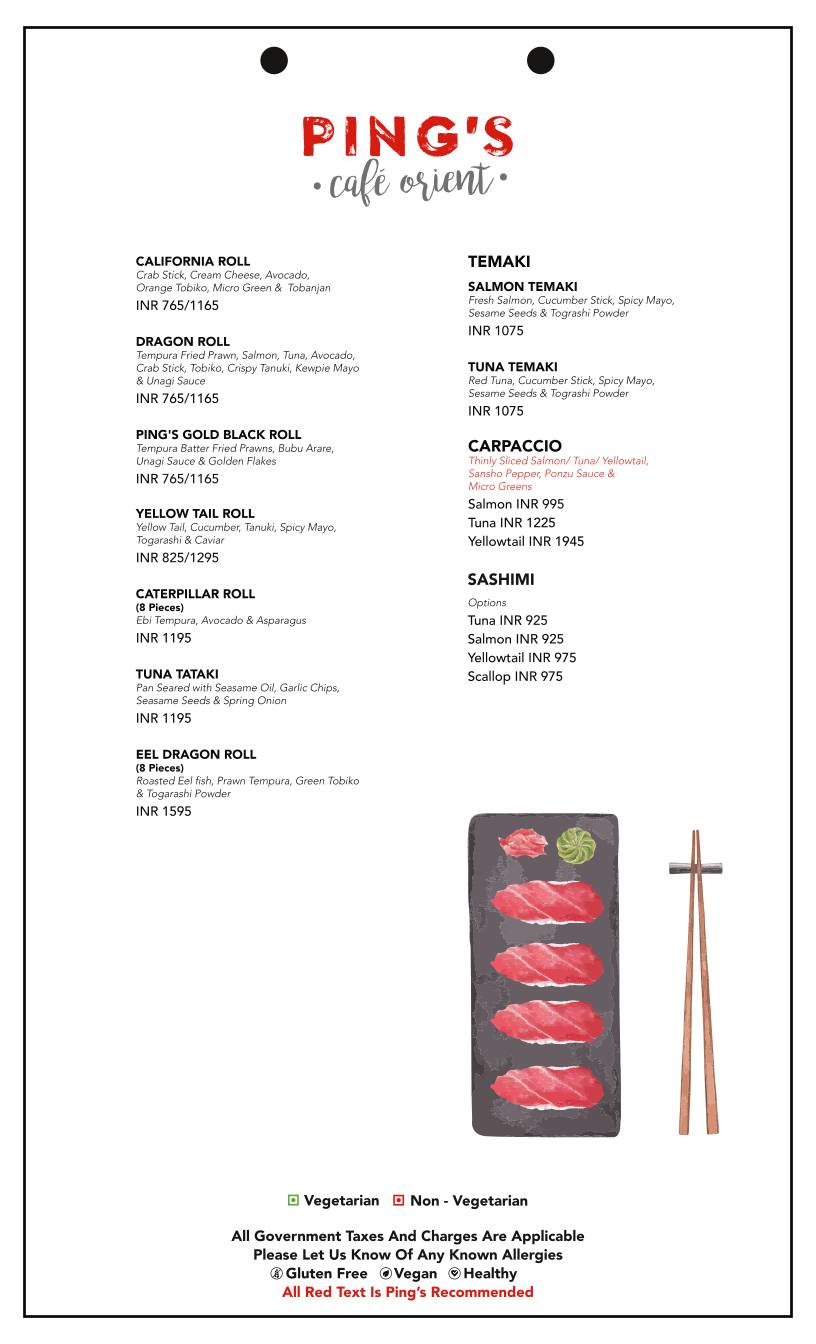 Ping's Cafe Orient menu