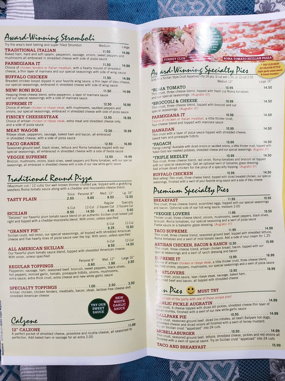 Menu at Pizza Bella Hanover/Ashley pizzeria, Ashley, 782 Hazle St
