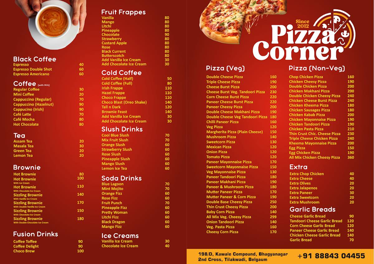 Pizza Corner menu