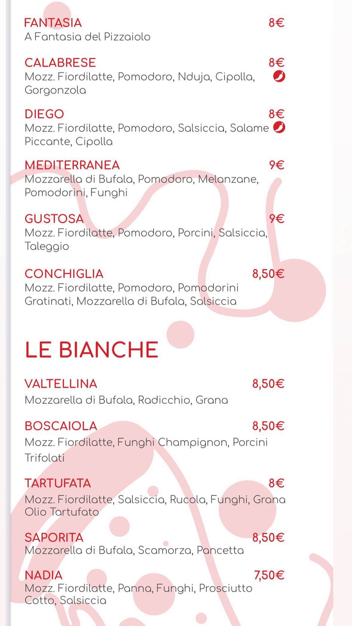 Menu di Pizza Di Padul 