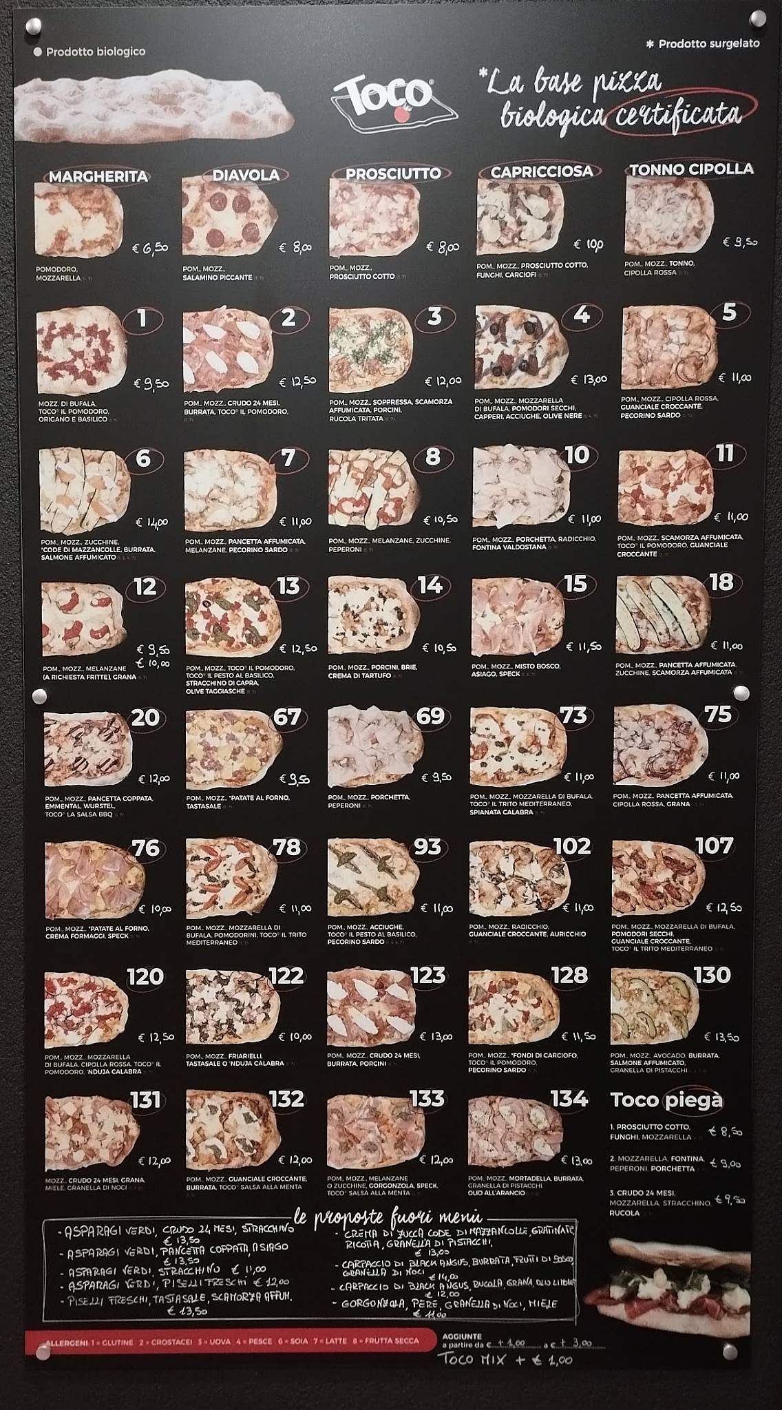 Menu di TOCO il Locale - Monselice 