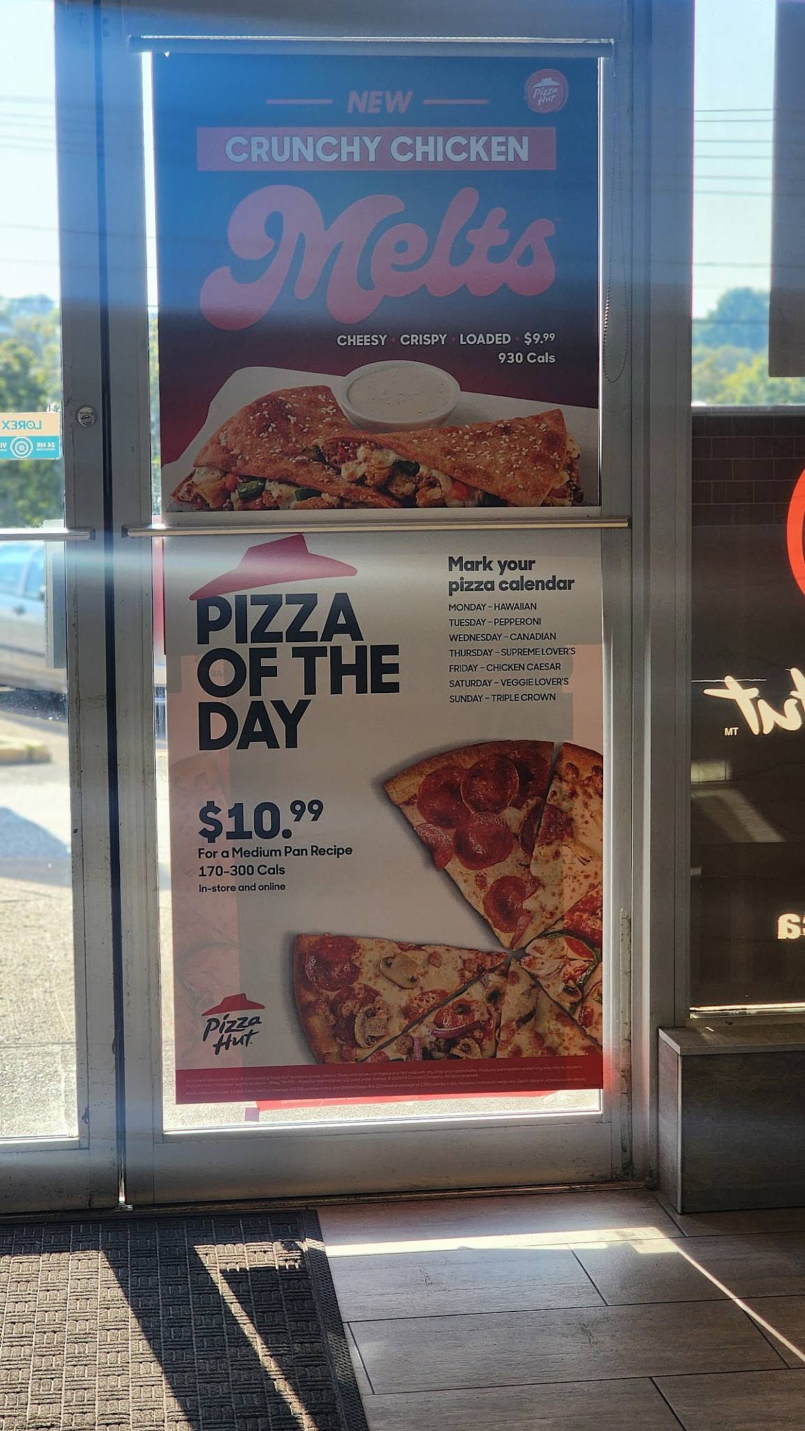 Menu de Pizza Hut