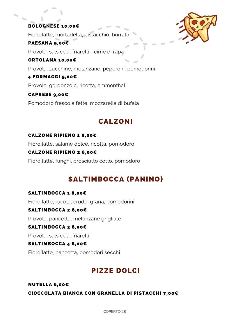 Menu di Pizza Party Forlì 