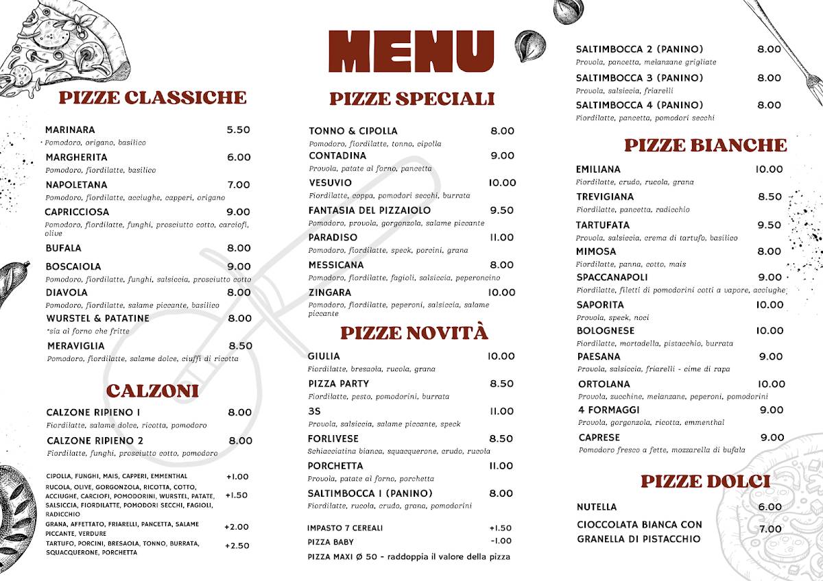 Menu di Pizza Party Forlì 