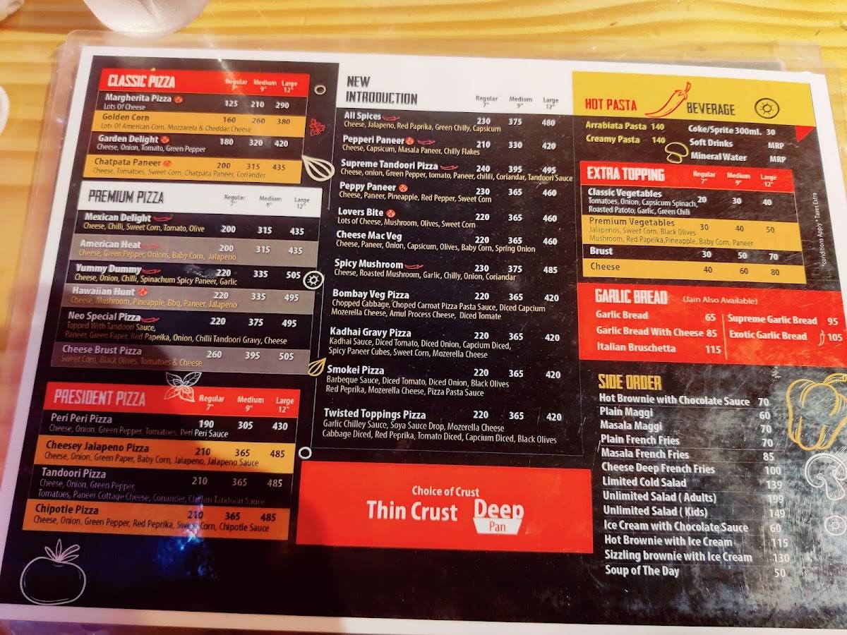 Menu at Pizza Peel, Porbandar, 1st Floor