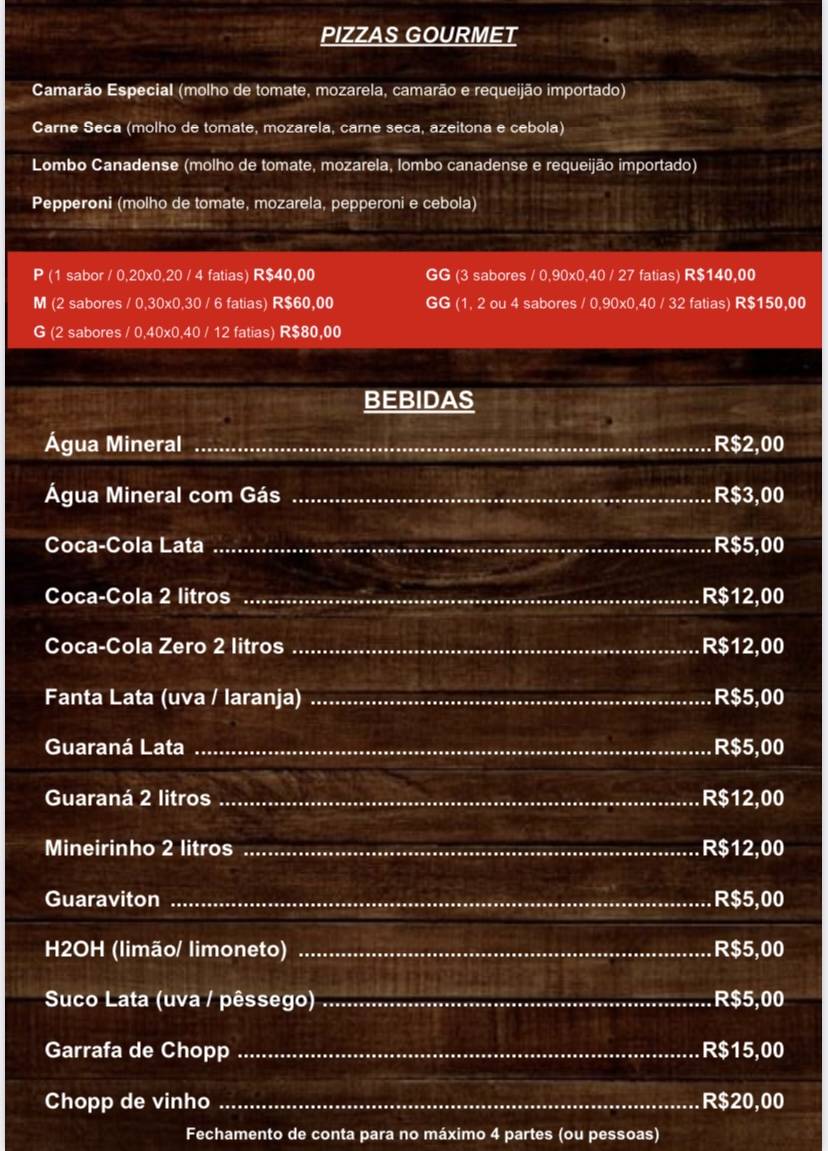 Metro's Pizza cardápio