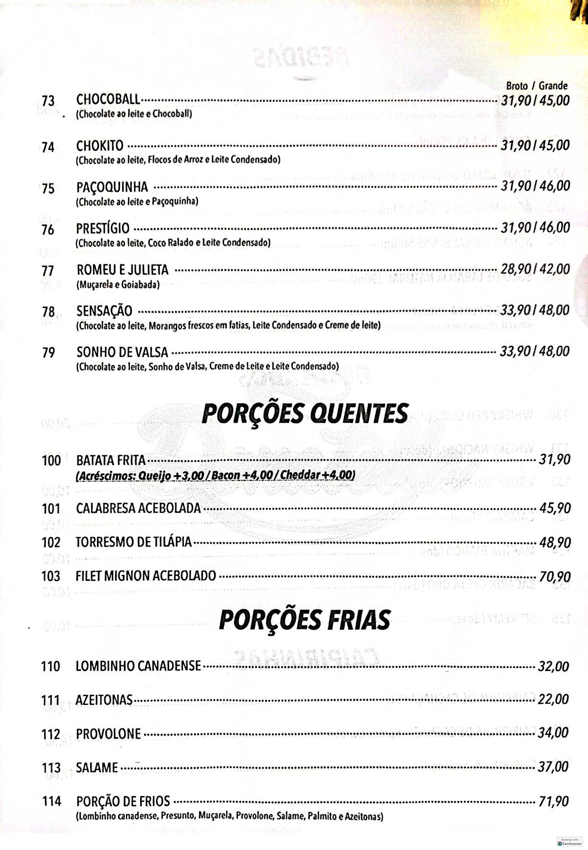 Pizzaria Donatella cardápio