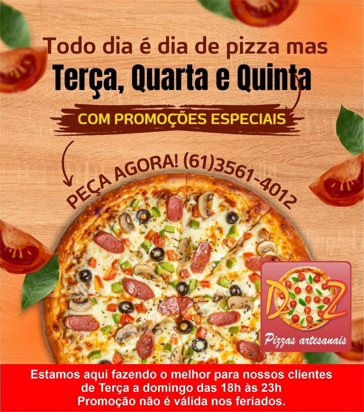D Z Pizzaria Ltda. cardápio