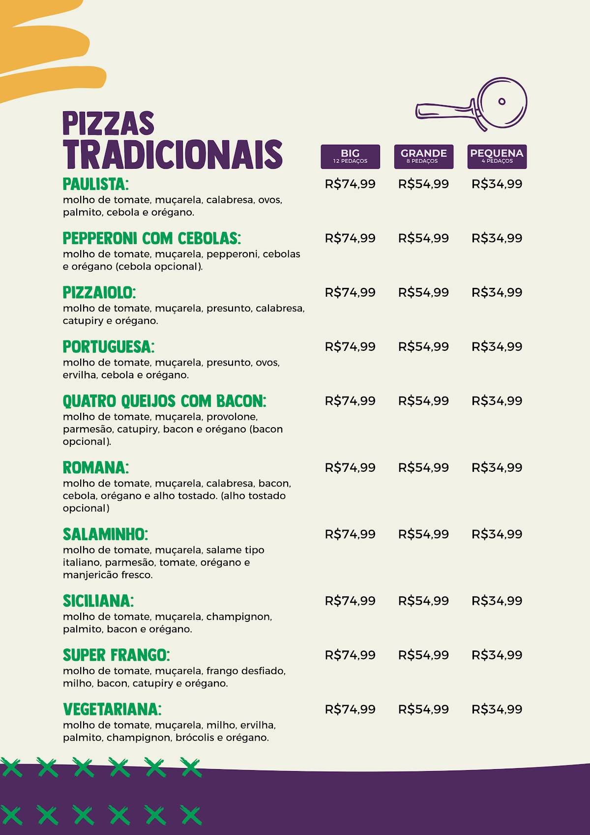 Pizzaria Kamaleão Rodízio e Delivery cardápio