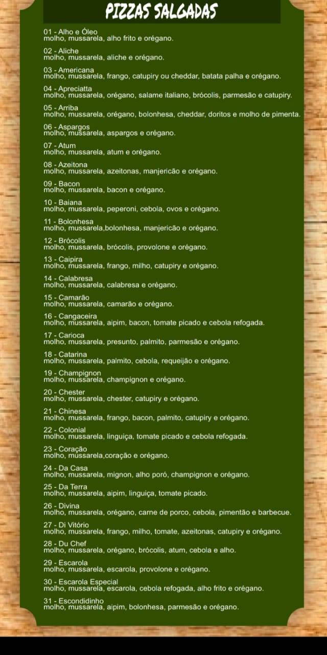 Pizzaria La Montiny cardápio