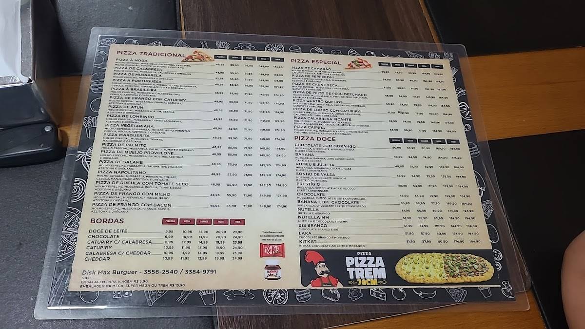 Pizzaria Max Burguer - Gama cardápio