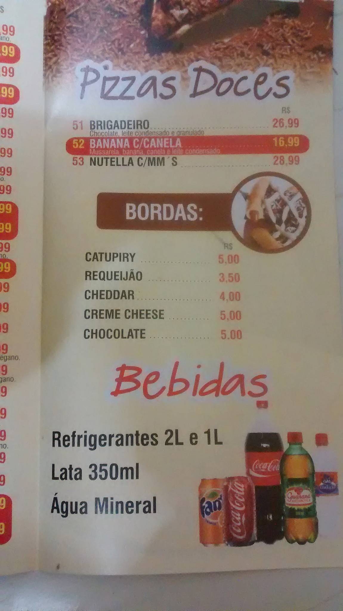 Pizzaria Primavera cardápio