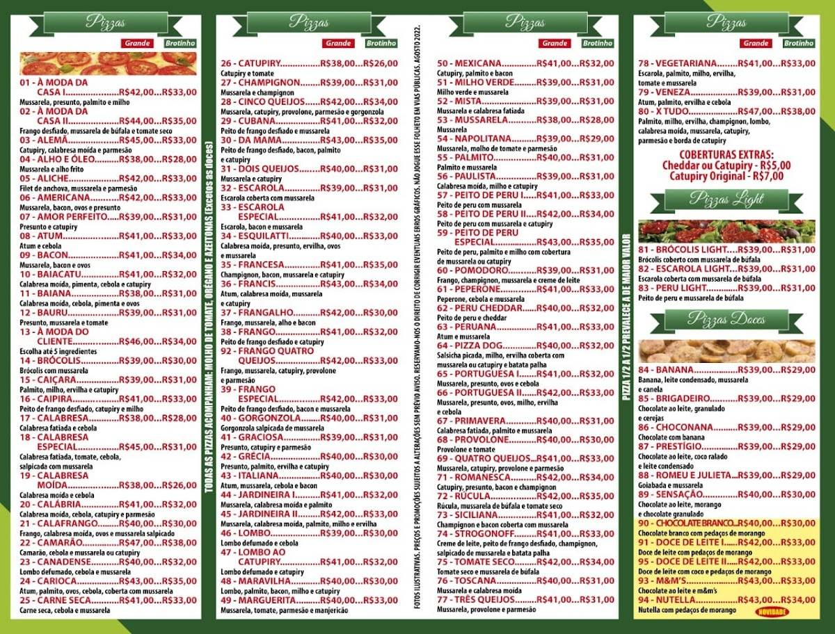 Pizzaria Primavera cardápio
