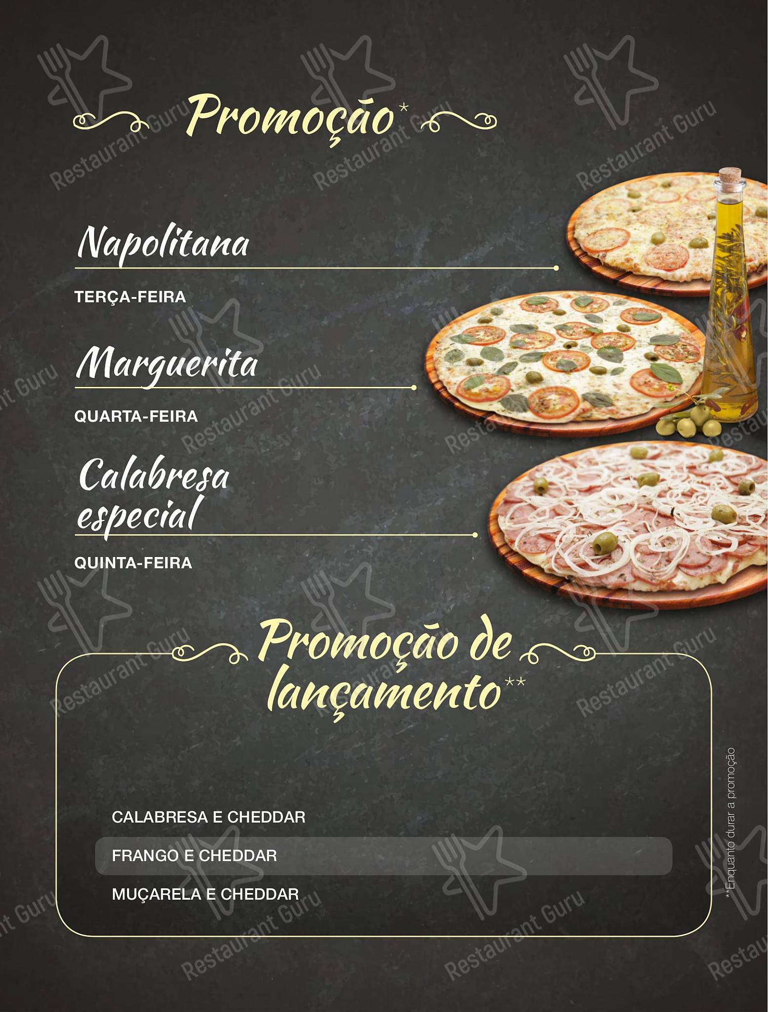 Menu para Pizzaria Tio Pedro em Americana