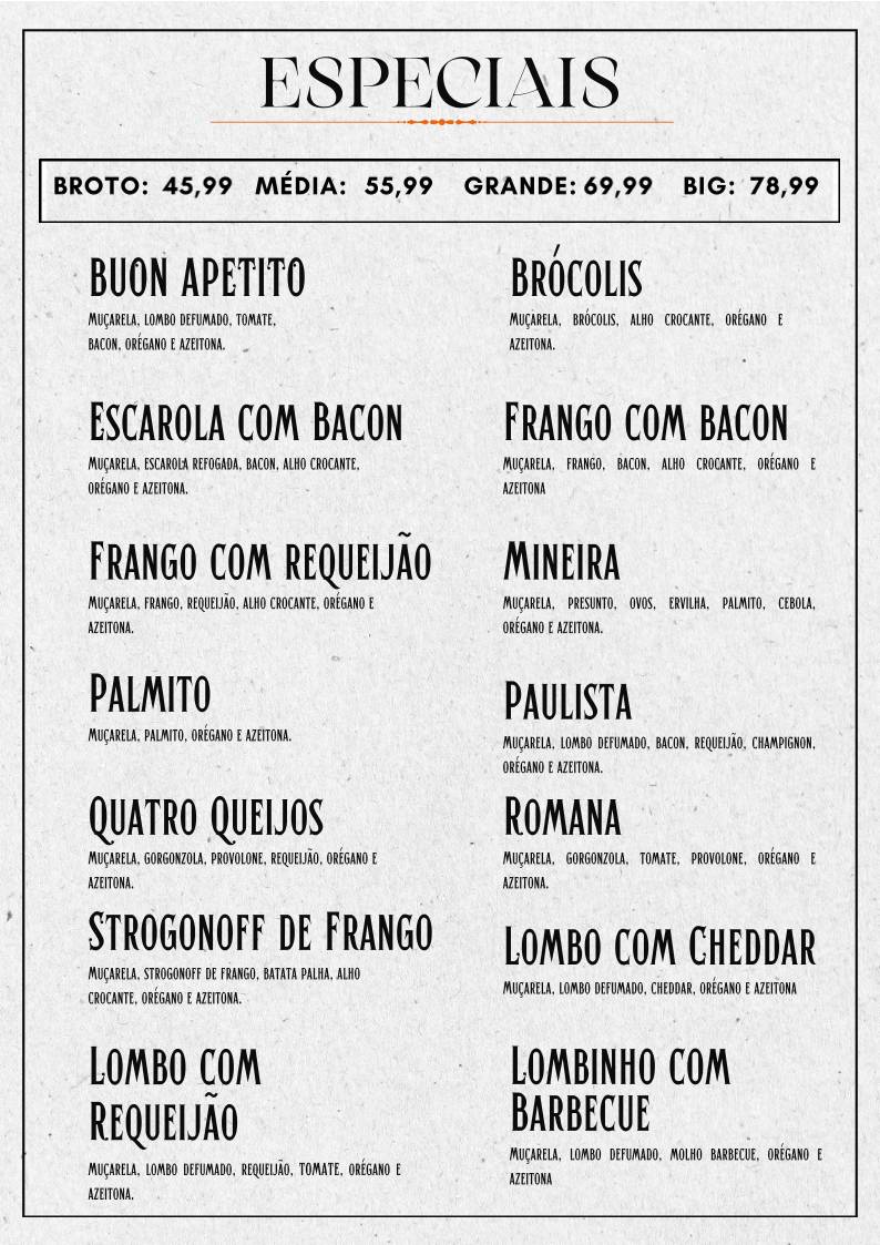 Pizzaria Via Fratelli Londrina cardápio