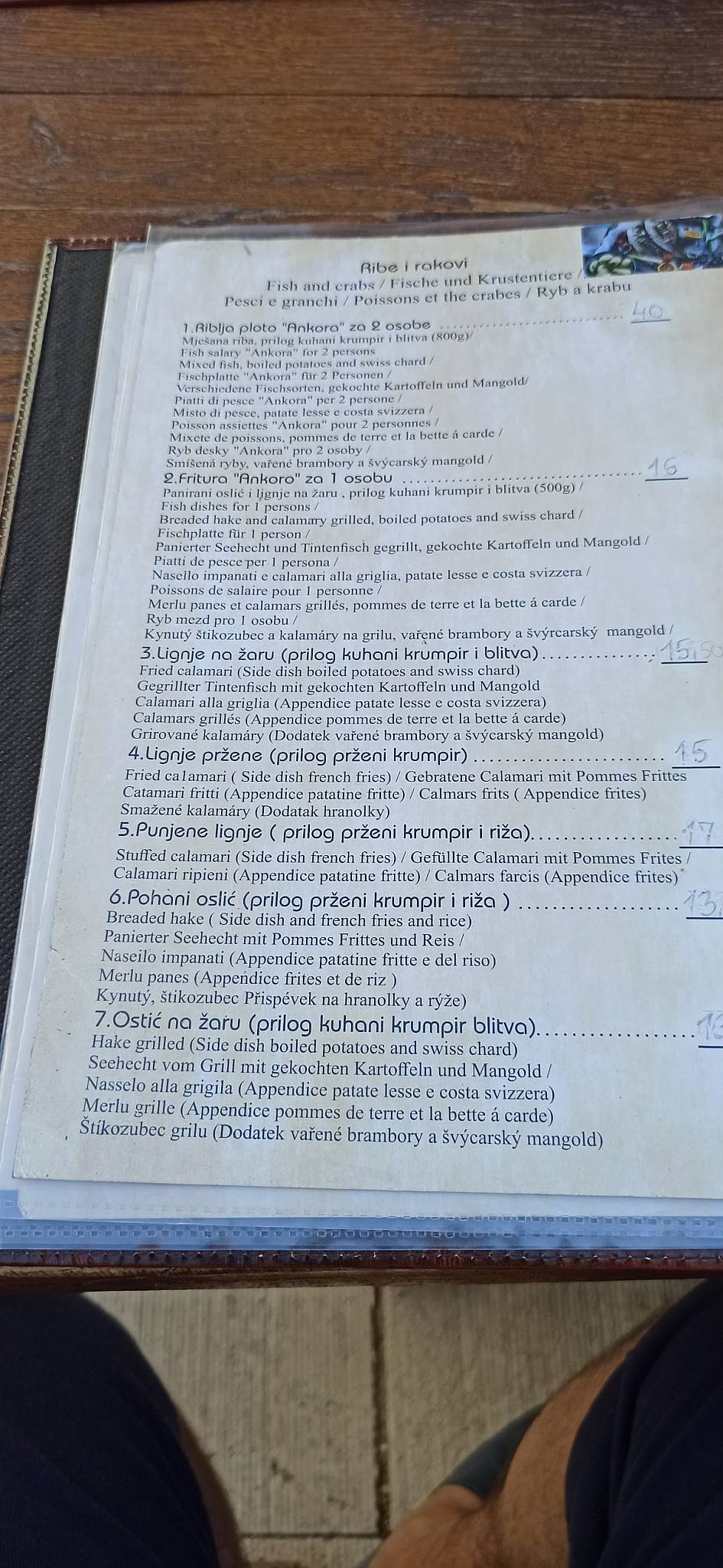 Menu di Pizzeria Ankora 