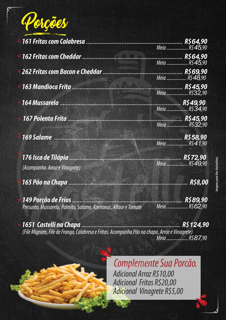Castelli Pizzas E Lanches - Pizzaria em Marilia cardápio