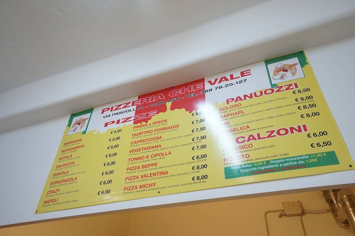 Menu di Pizzeria Che Vale 
