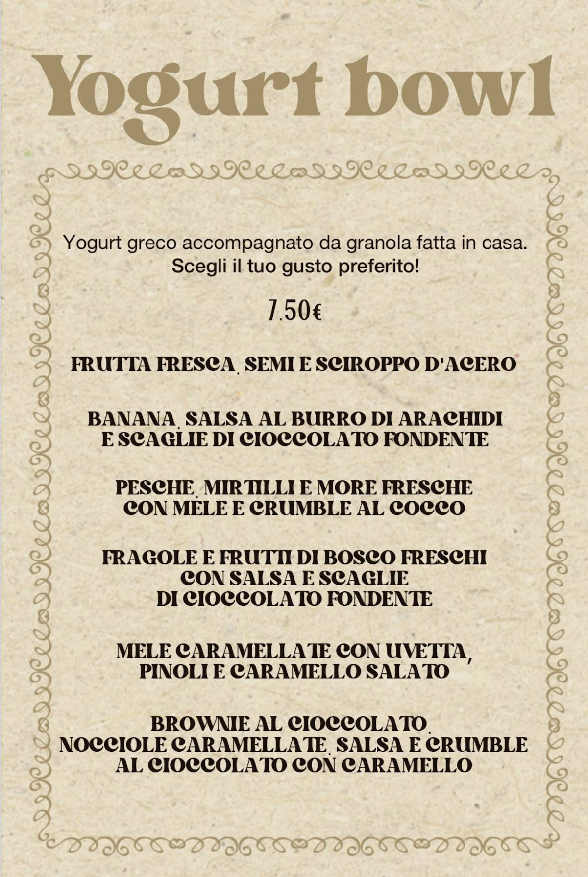 Menu di Dolce 