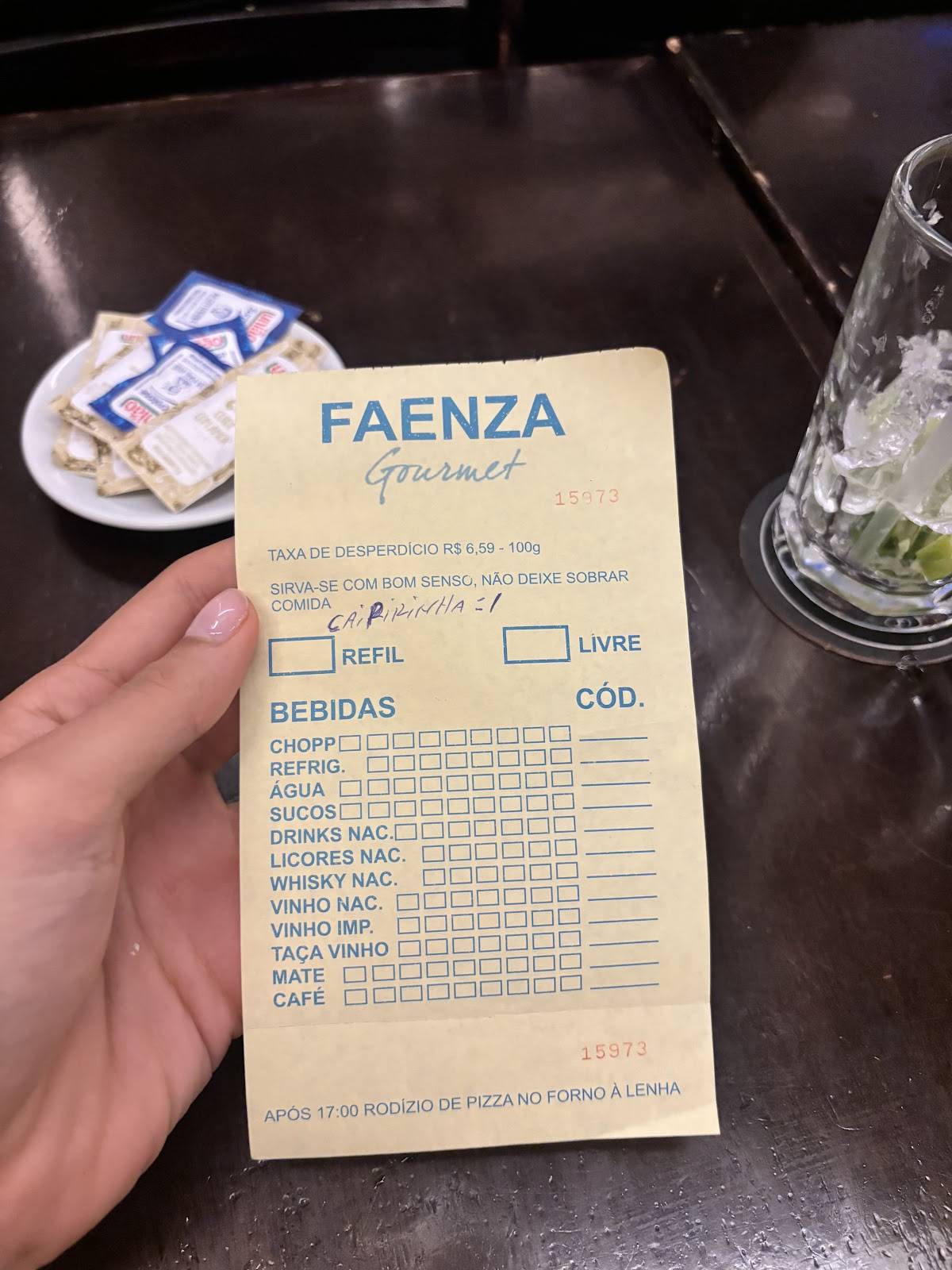 Faenza Gourmet cardápio