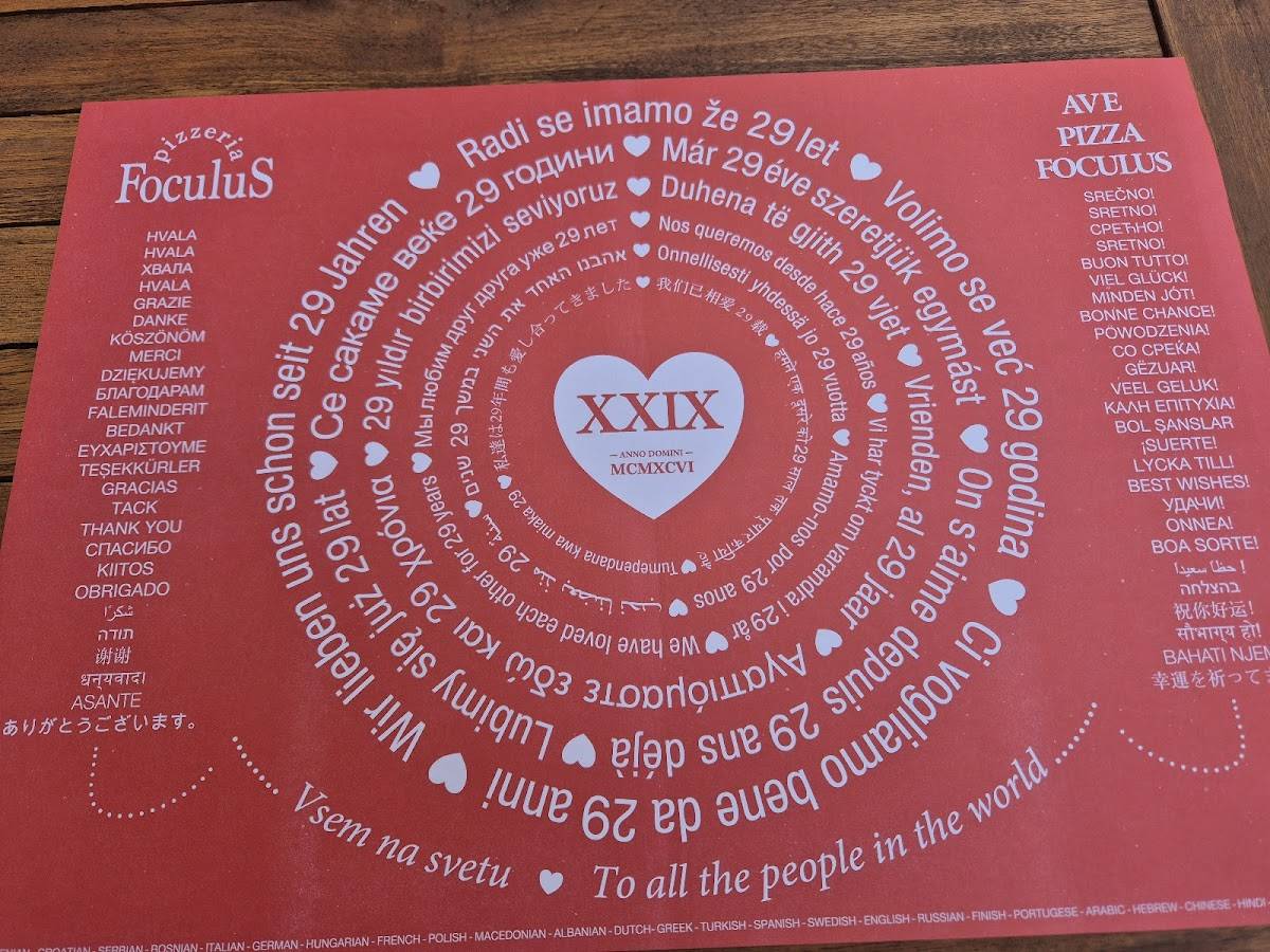 Menu di Pizzeria FoculuS 