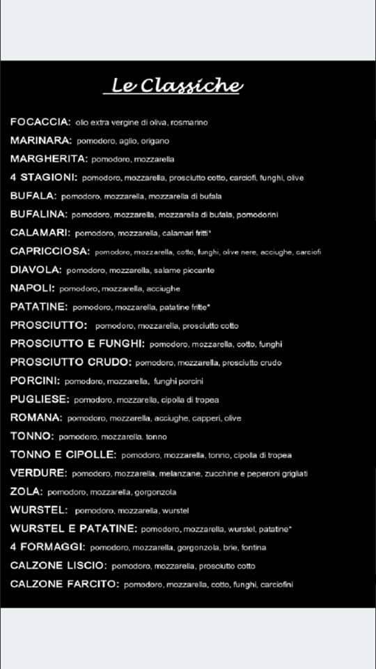 Menu di Pizzeria Fuori Strada 