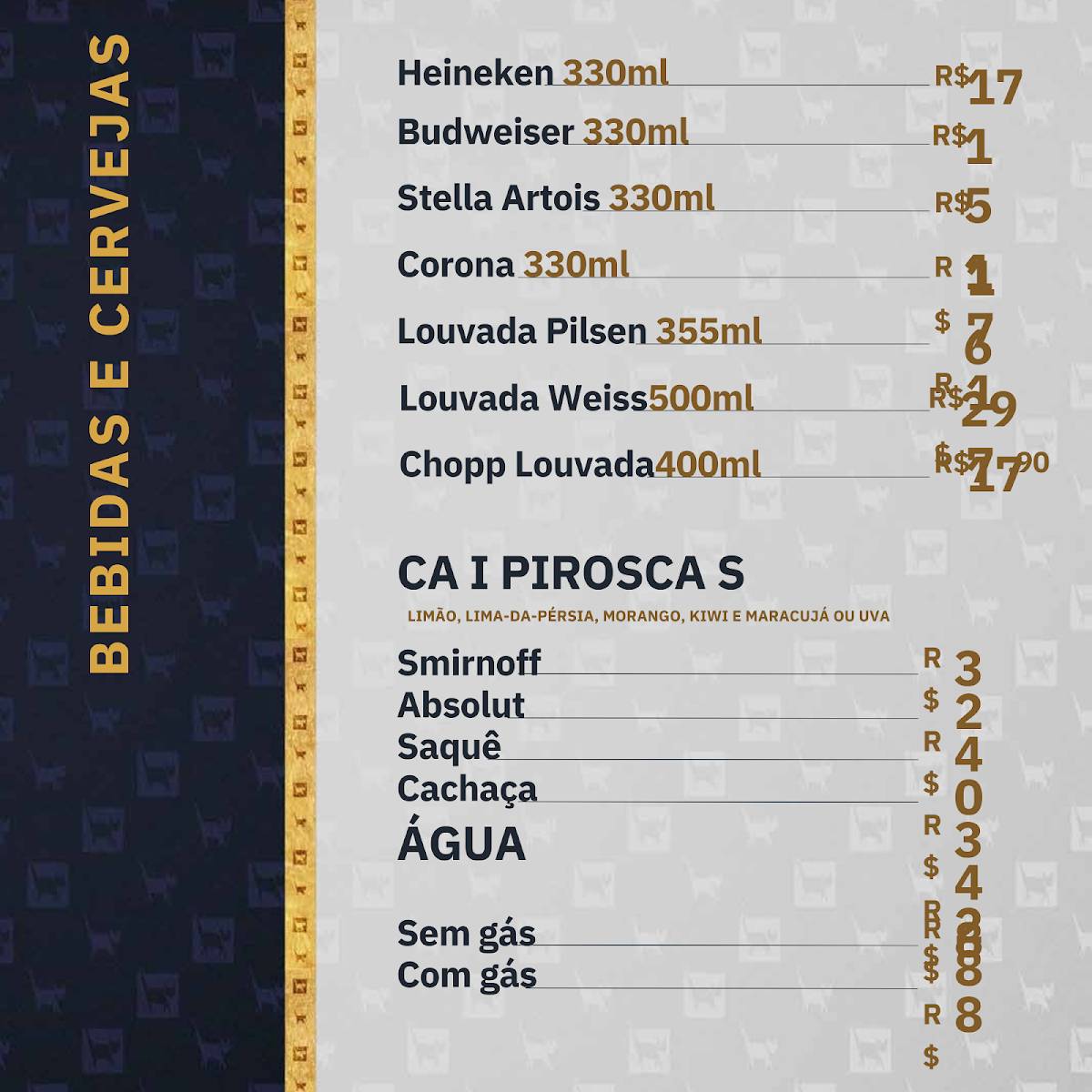 Gato Mia Pizzaria cardápio