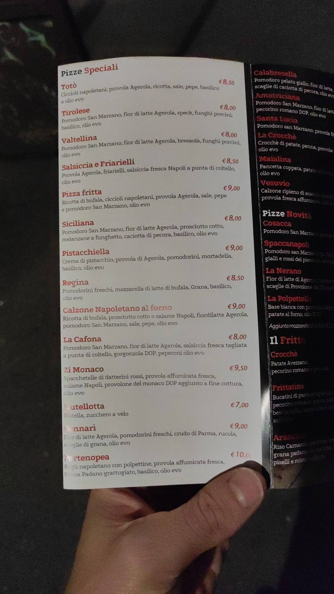 Menu di Pizzeria Gennarì 
