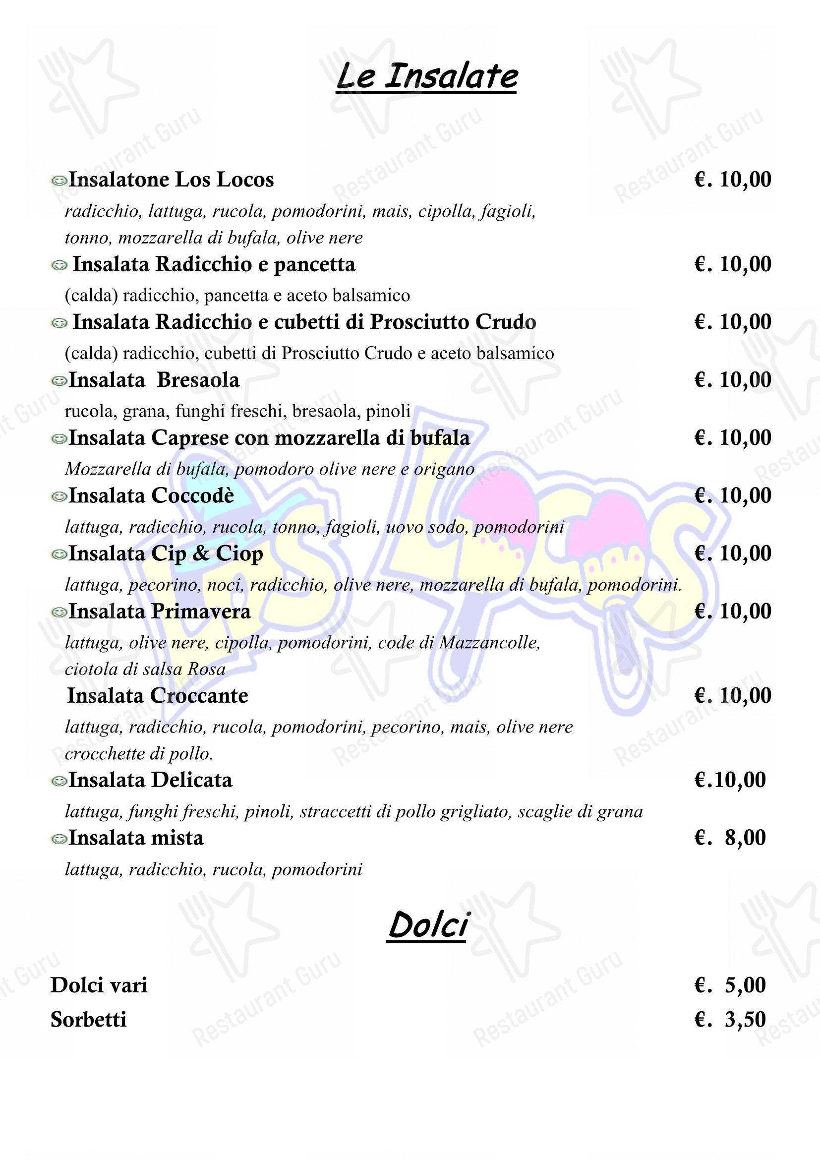 Pizzeria Los Locos in Forli - Menu