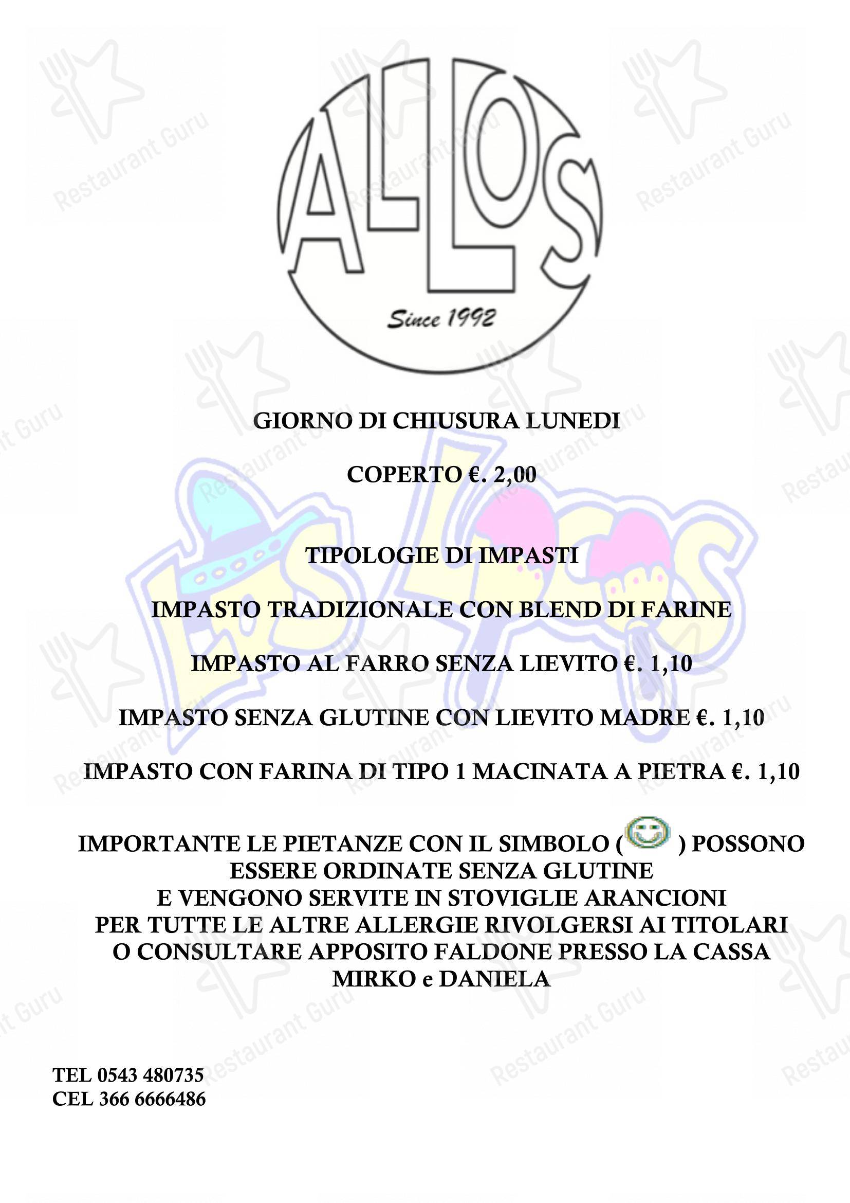 Menu di Pizzeria Los Locos - Menu