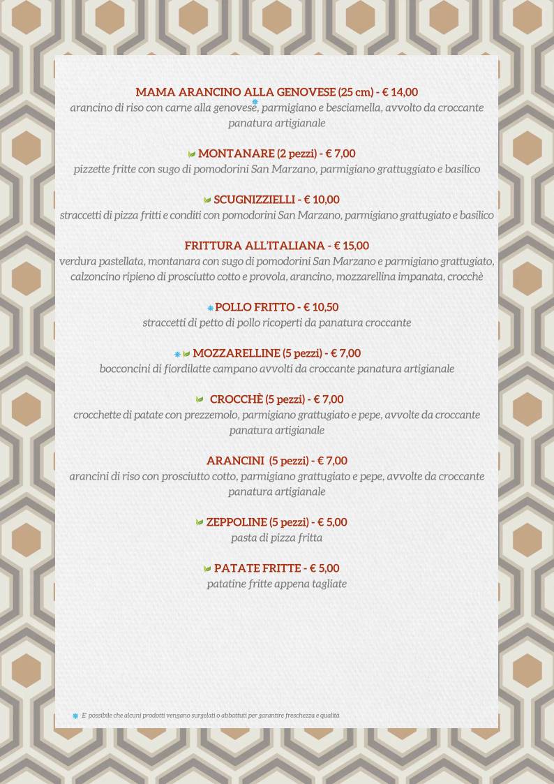 Menu di Mama Eat - Napoli 
