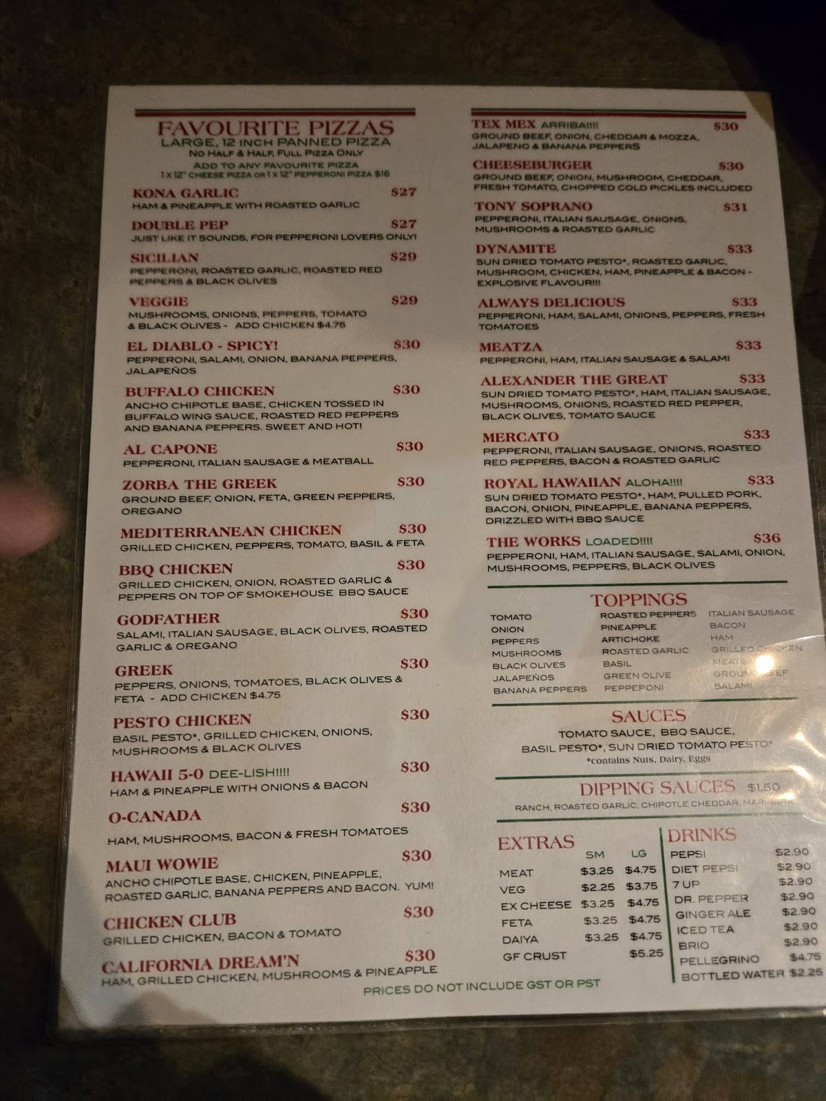 Menu de Pizzeria Mercato
