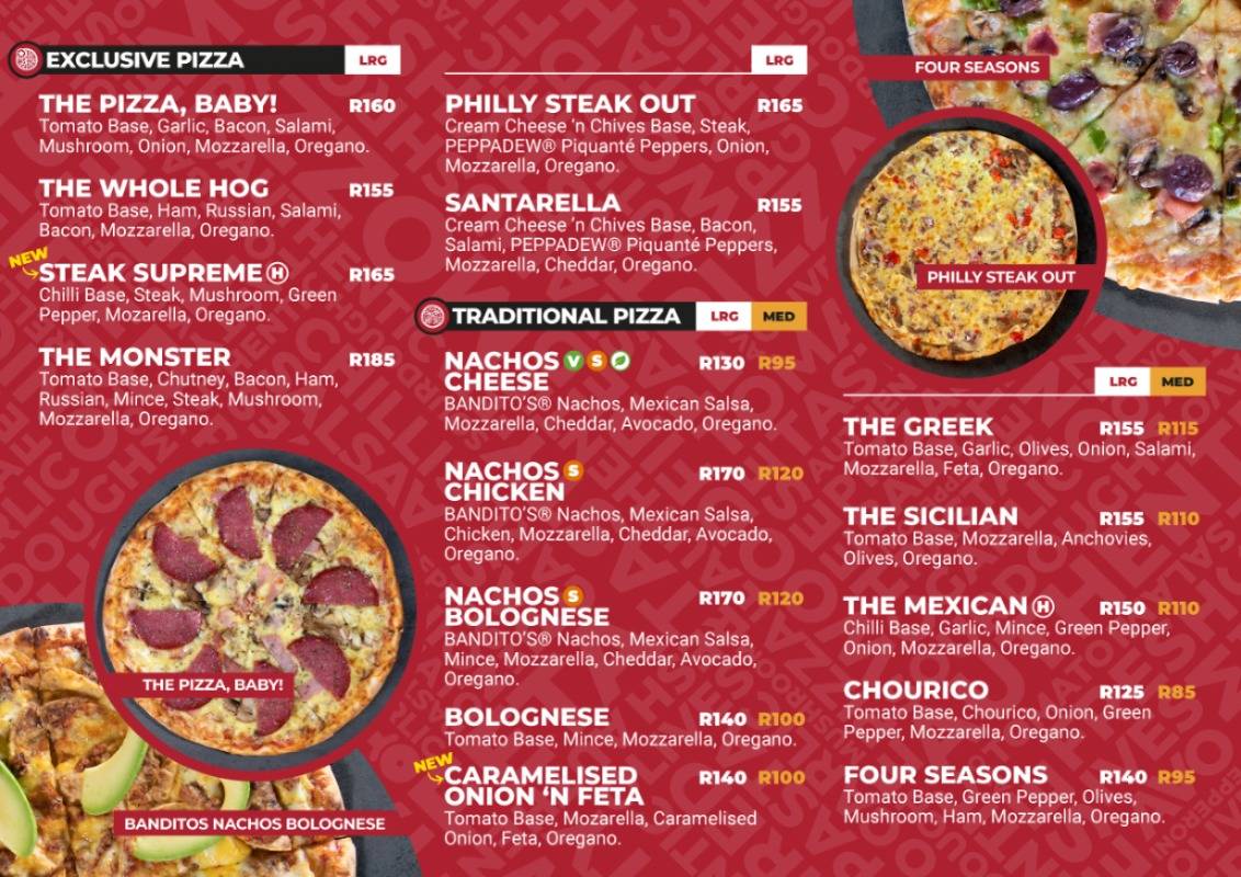Menu at Pizza Baby! Primrose pizzeria, Germiston
