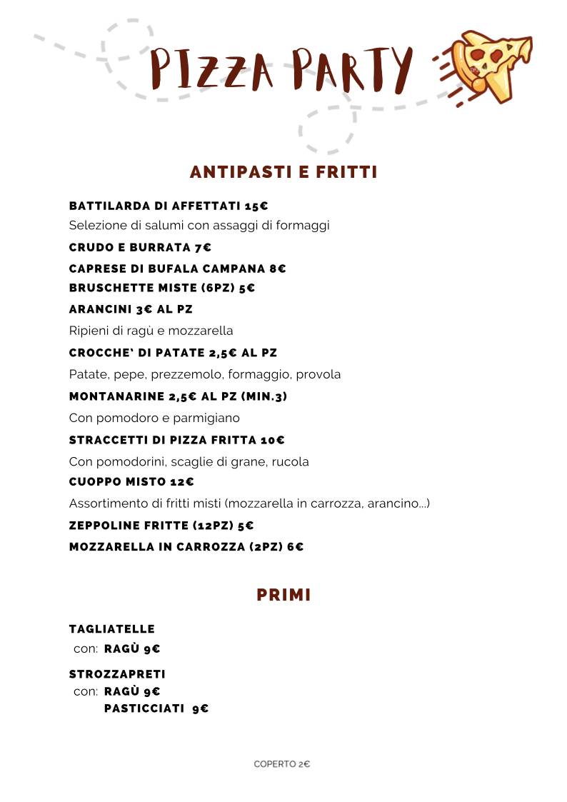 Menu di Pizza Party Forlì 