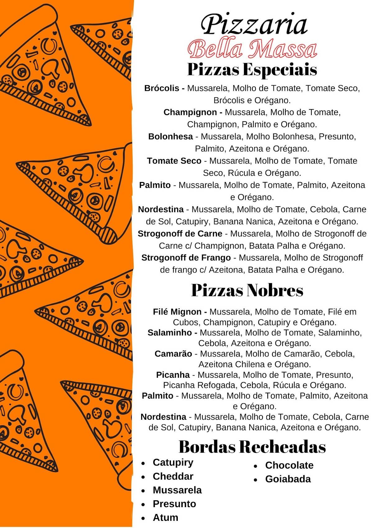 Pizzaria Bella Massa cardápio