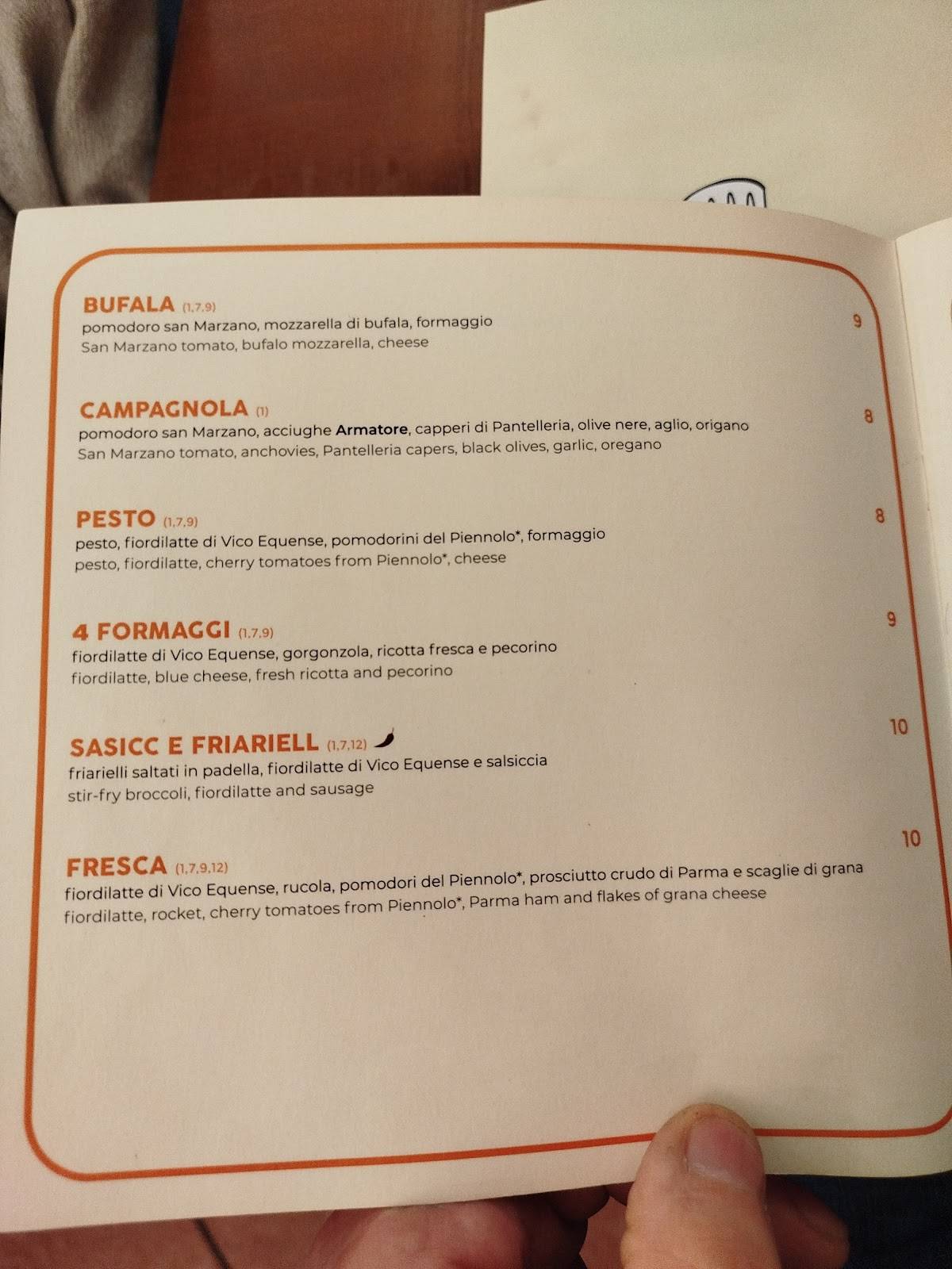 Menu di Pizzeria Attilio's 