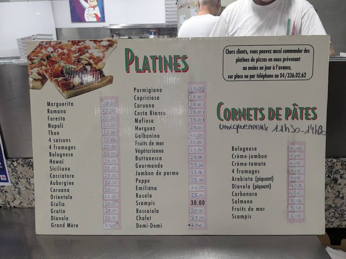 Menu de Pizzeria da Peppe