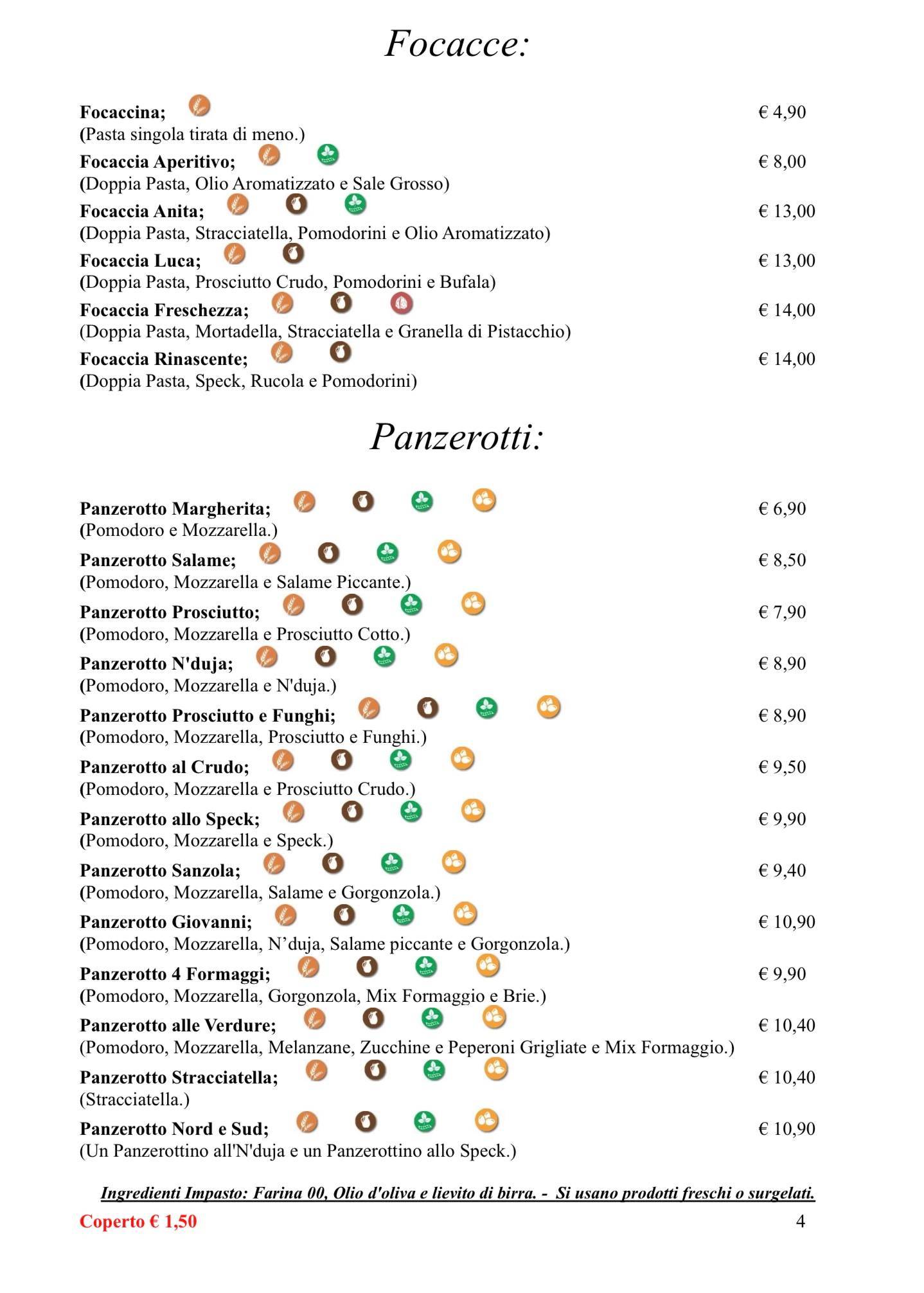 Menu di Pronto e Via 