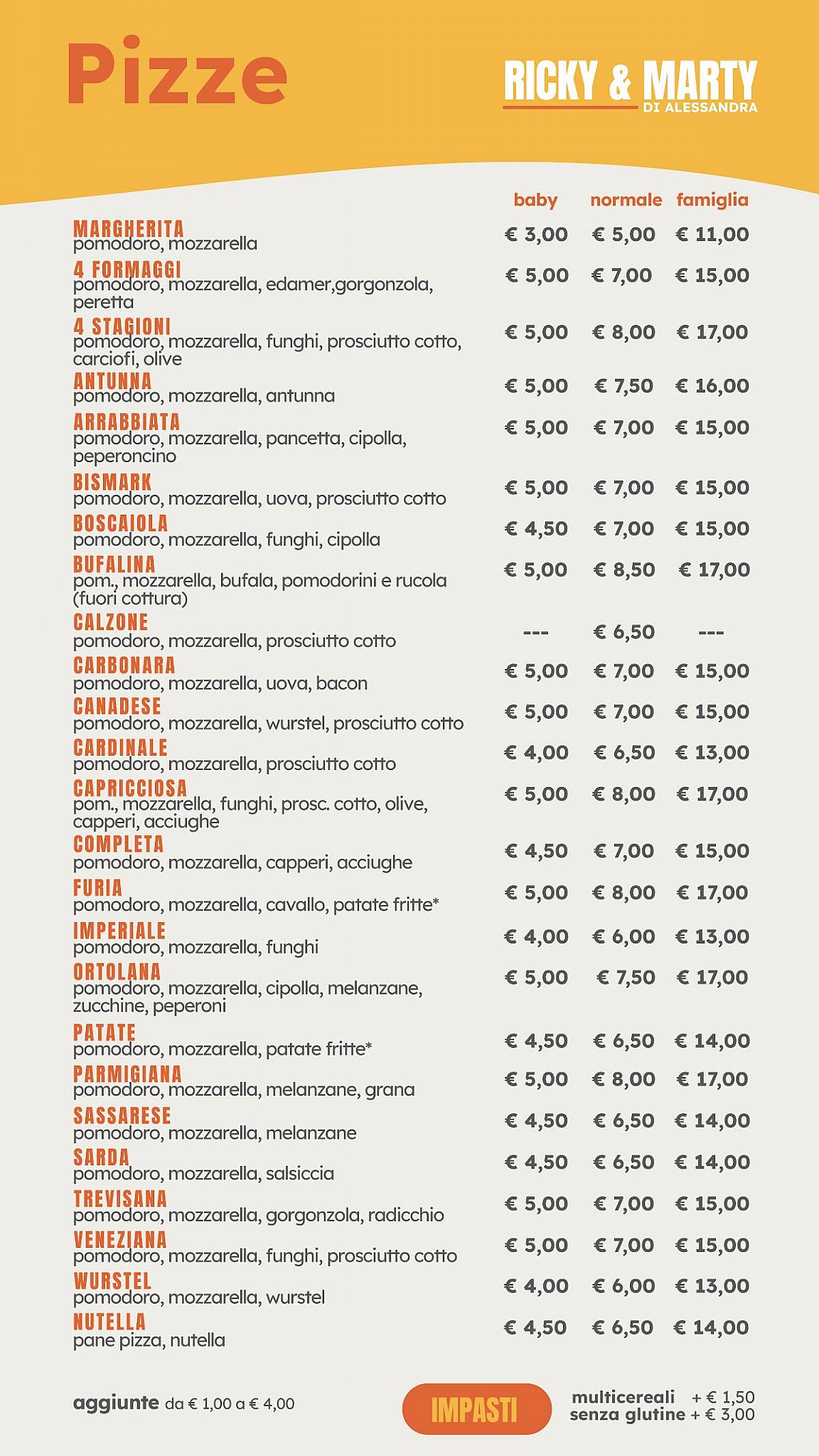 Menu di Ricky & Marty 