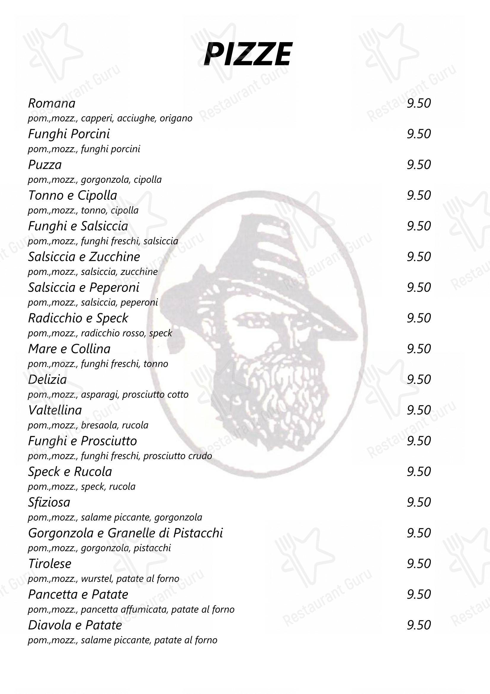 Menu bar per Pizzeria Ristorante Il Passatore in Riolo Terme