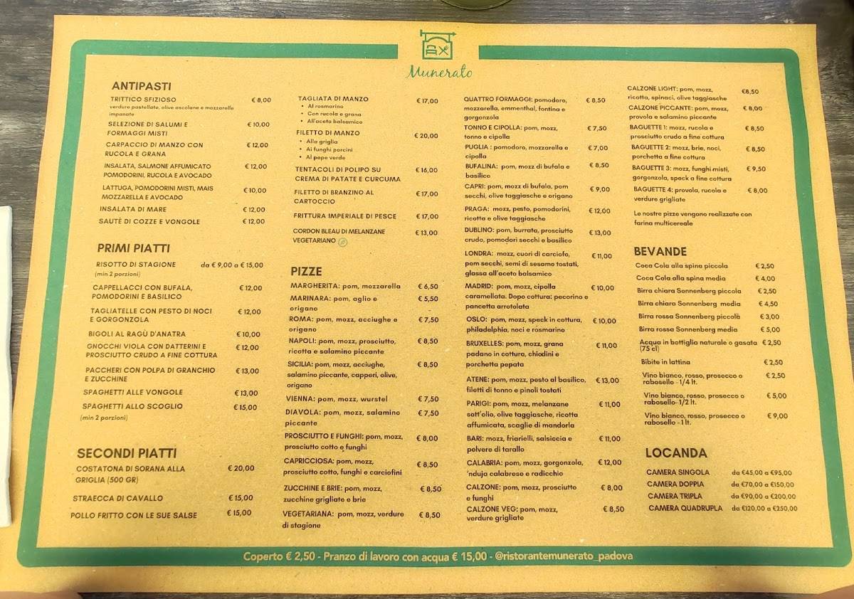Menu di Locanda Munerato 