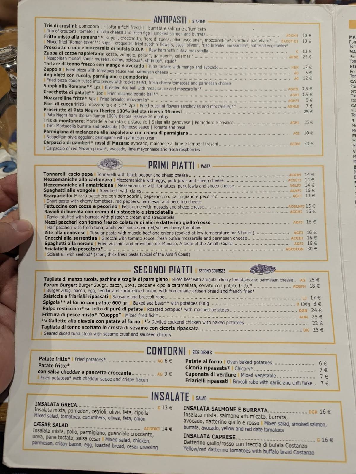 Menu di Ristorante Pizza Forum 
